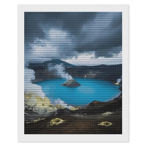 Peinture diamant volcanique 5D broderie strass ronds loisir créatif salon FodPand