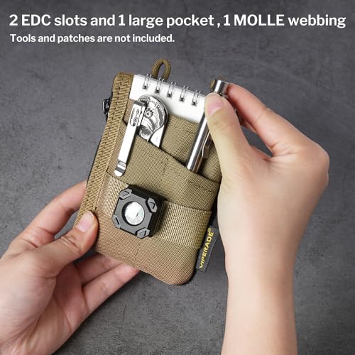 Image of VIPERADE VE18-S Small EDC Pouch, Mini EDC Pocket Organizer for Men, EDC Pocket Organizer Pouch, 3 Slots with 2 Zipper Pockets, EDC Multitool Pouch