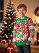 AOTHSO Boys Girls LED Light Up Ugly Christmas Sweater Knit Pullover Sweatshirt with Xmas Tree Santa Reindeer Alpaca for Kids Red and Green
