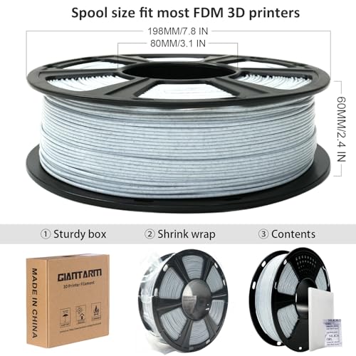 Image of GIANTARM 3D Printer Filament, Marble Pla Filament, 1Kg(2.2lbs) Spool, 1.75mm Dimension Accuracy + /- 0.03mm, 3D Printing Filament