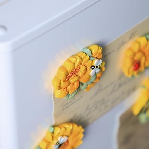 Miniatura 6 de Bicuzat 4 imanes de resina para nevera, girasol, para pizarra blanca, refrigerador, oficina, gabinete de fotos, tablón de anuncios, decoración del