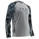 HUK H1200119-020-L Huk Performance Kryptek Vented Ls, Gray, Large