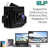 ELP 16MP Wide Angle USB Camera with Box Housing 180degree Fisheye Webcam IMX298 Mini UVC USB2.0 4K Web Camera for Computer Industrial Video PC Camera Robot Home Surveillance 3D Printer Baby Camera