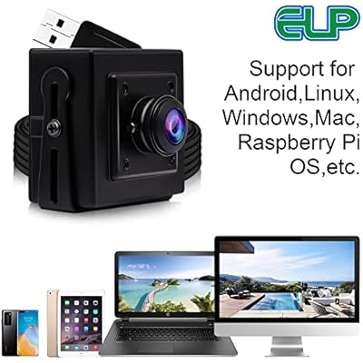 ELP 16MP Wide Angle USB Camera with Box Housing 180degree Fisheye Webcam IMX298 Mini UVC USB2.0 4K Web Camera for Computer Industrial Video PC Camera Robot Home Surveillance 3D Printer Baby Camera