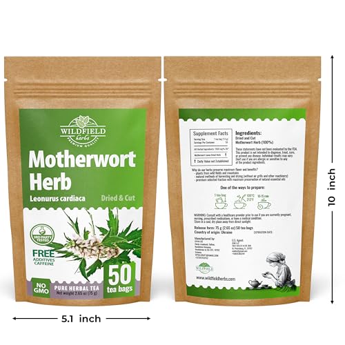 Image of 50 Bags Motherwort Tea Dried Motherwort Herb (Leonuri Herba) - 50 Tea Bags 1.5g Leonurus