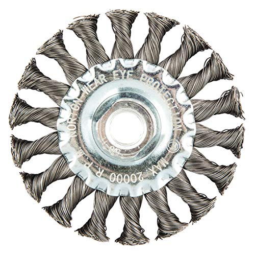Wire Wheel Brush, Knotted, Carbon Steel (5 Pieces)
