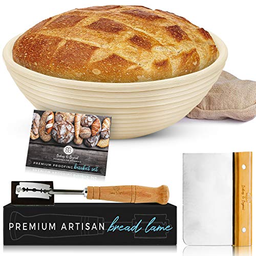 Baking & Beyond Banneton Basket, Bread Proofing Basket Set (9 inch), Bread Banneton Proofing Basket, Brotform, Proofing Baskets for Sourdough, Sourdough Banneton Basket, Sourdough Basket Starter Kit