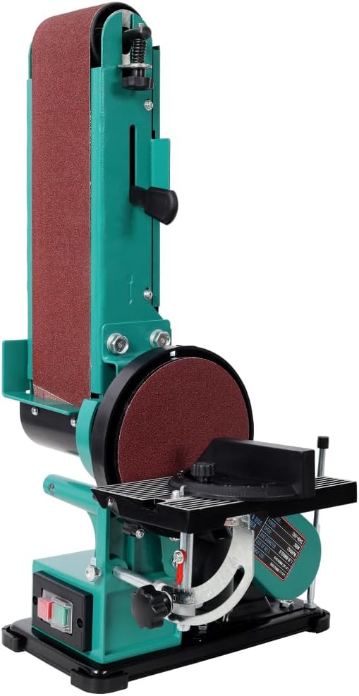 4" X 36" Belt Sander 6" Disc Polisher Grinder Sanders,120V/60Hz, Power Belt Sanders for Woodworking, Metal Working DIY, Belt Grinder Smal, Green