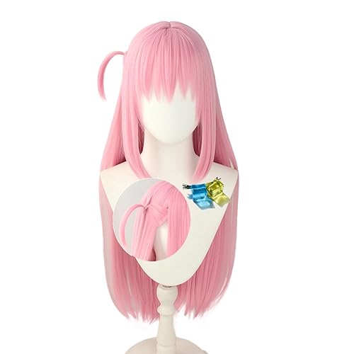 SUNXXCOS Bocchi the Rock! Anime Costume cosplay Wig Long Straight Hair for Girls (Hitori Gotou with hairpins) - Hitori Gotou with hairpins