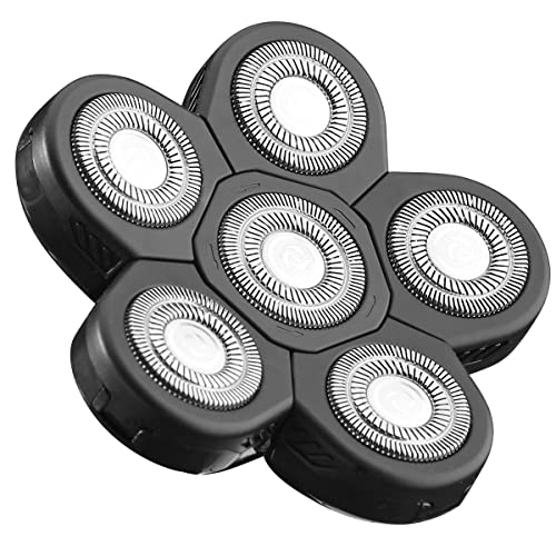 VRMETA Cabezales de repuesto para afeitadora eléctrica de 6 cuchillas para hombre para calvo y cara