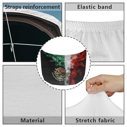 Image of Renewold Mexican Flag Pattern, Car Hood Cover Protector,Vehicle Hood Wrap Blanket, Women Men Automotive Exterior Accessories, Auto Decor for Outdoor Indoor, Birthday Festival Party