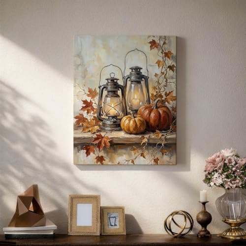 Cuadro de otoño con calabazas para un hogar acogedor llenando de calidez tu sala de estar 5