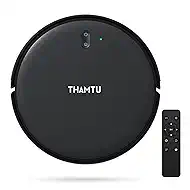 Robot Vacuum Cleaner, Super Thin, Powerful Suction Vacuum Robot, Self-Charging Robotic Vacuum Cleaner, Cleans Hard Floors to Low-Pile Carpets, Black