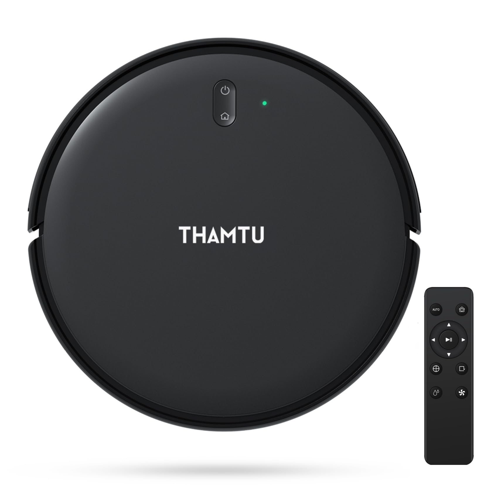 Robot Vacuum Cleaner, Super Thin, Powerful Suction Vacuum Robot, Self-Charging Robotic Vacuum Cleaner, Cleans Hard Floors to Low-Pile Carpets, Black