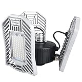 80W Garage Light, 3000K Warm White Deformable Lamp,80W 8000 LM Basement Light,Shop Lights for Garage,Overhead Garage Light,Led Garage Ceiling Lights（80W Warm Light）