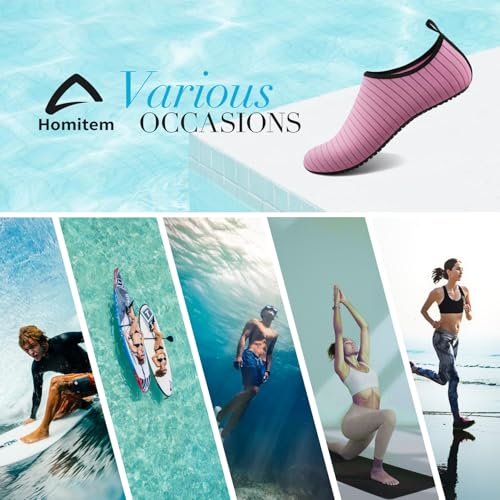 Image of Homitem Water Shoes for Women Men Aqua Socks Swim Beach Pool River Slip-On Barefoot Quick-Dry Vacation Cruise Essentials Accessories for Yoga Kayak Sports
