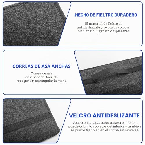 Miniatura 3 de Vagcars Organizador De Maletero De Coche, Organizador De Maletero De Coche Con Tapa, Bolsa De Almacenamiento Plegable Antideslizante Para Herramientas De Automóviles Interior 1 Pieza