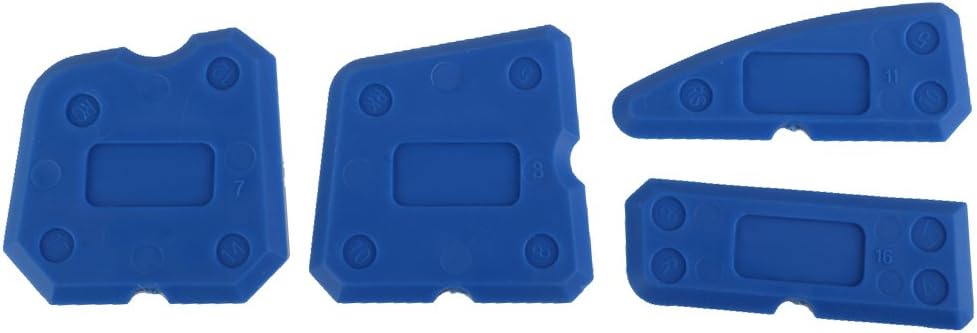 4pcs Caulking Tool Kit Joint Sealant Silicone Grout Remover Scraper Blue