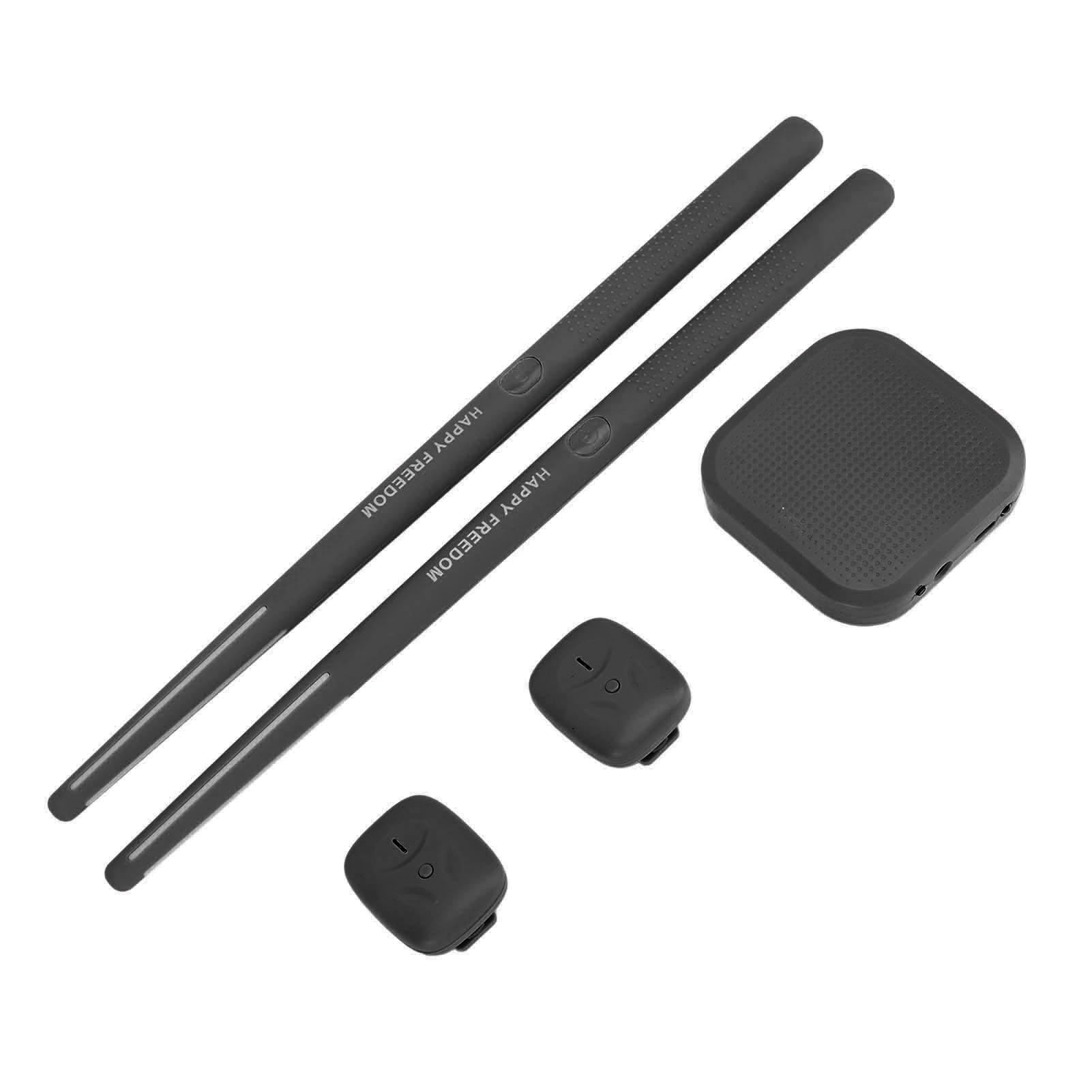 Bewinner Virtual Air Drum Set, Electric Drumsticks Air Drum Sticks, 3D Motion Sensing, Electronic Air Drum Rock Beat Rhythm Stick with Pedals for Adults, Kids (Black)