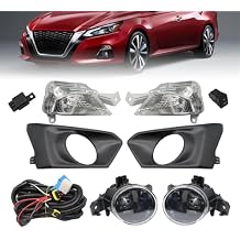 Bumper Fog Lights Assembly Compatible with Altima 2019 2020 2021 Left & Right Fog Lamp w/Turn Signal Lights + Wiring Harness + Switch NI2530121/NI2531121/26135-6CA0A