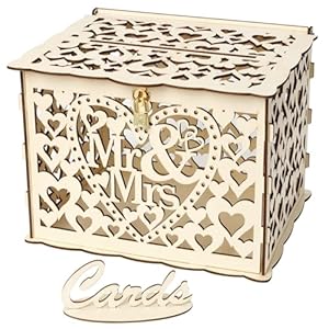 Darenyi Vintage Holz Hochzeit Kartenbox mit Vorhängeschloss
