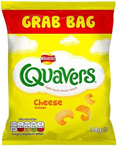 Walkers Quavers Cheese Snacks 34g (Pack of 30 x 34g)