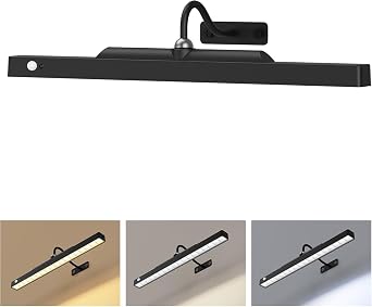 Picture Light for Wall Art Motion Sensor 16 Wireless and Dimmable Gallery Light, 5000mAh Battery Operated with Remote Control Art Light Over Frame Paintings and Artworks Black