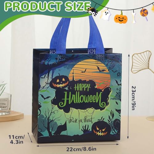 JUGUTA 2 Stück Halloween Geschenktüte Tasche,Halloween Non Woven Tüten Deko Kinderpart,Halloween Tüten Partyzubehör Eimer Beutel,Halloween Süßigkeit Süßes Taschen Mit Griffen
