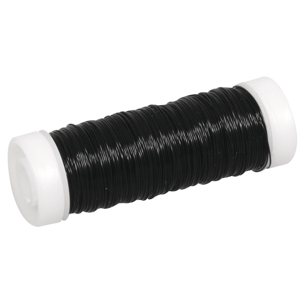 Rayher Thin Craft Wire for Crochet Jewellery, Beading Wire for Jewelry Making, black, Diameter 0.3mm, 50m, 2405501