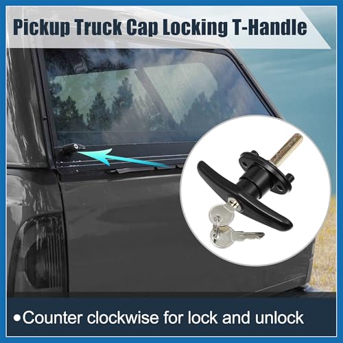 Image of 1Set Truck Cap Locking T-Handles for Pickup Truck Cap Camper Shell T-Handles Lock W / 2 Keys for Most Truck Caps Camper Tops Blind Mount Locking T-Handle Item Replacement