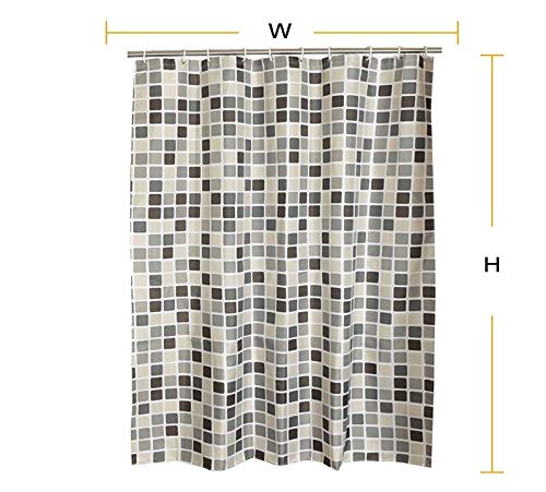 Rideau de douche polyester texture carreaux pour bain NCCZ - 6