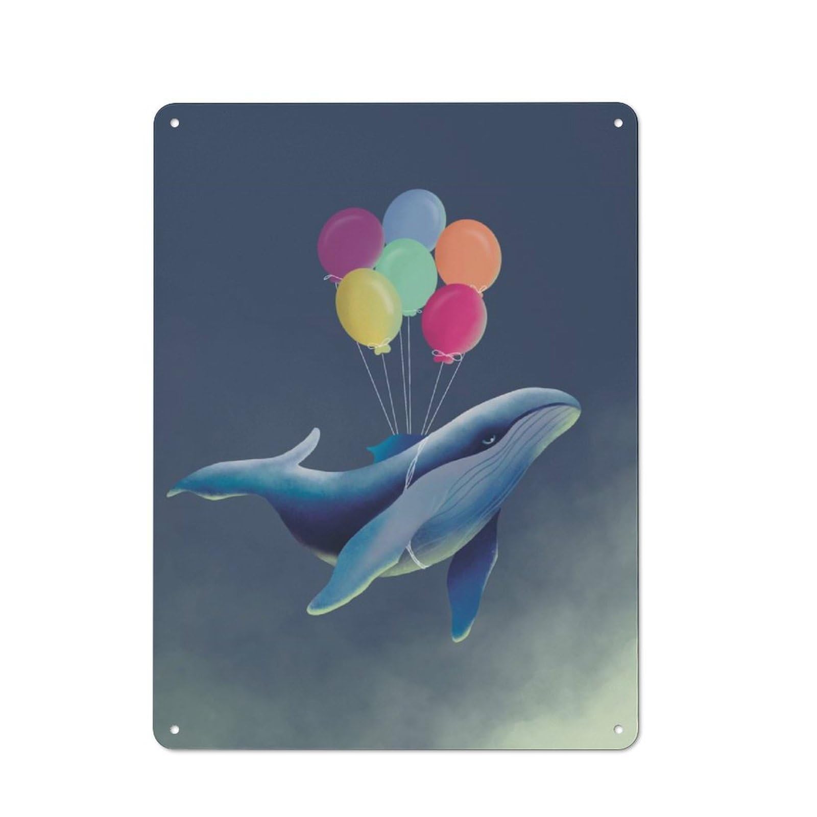 Junmoney Whale Hello There Vintage Tin Sign 40X30cm With For Living Room Or Hallway, For Living Room Decor Lovers