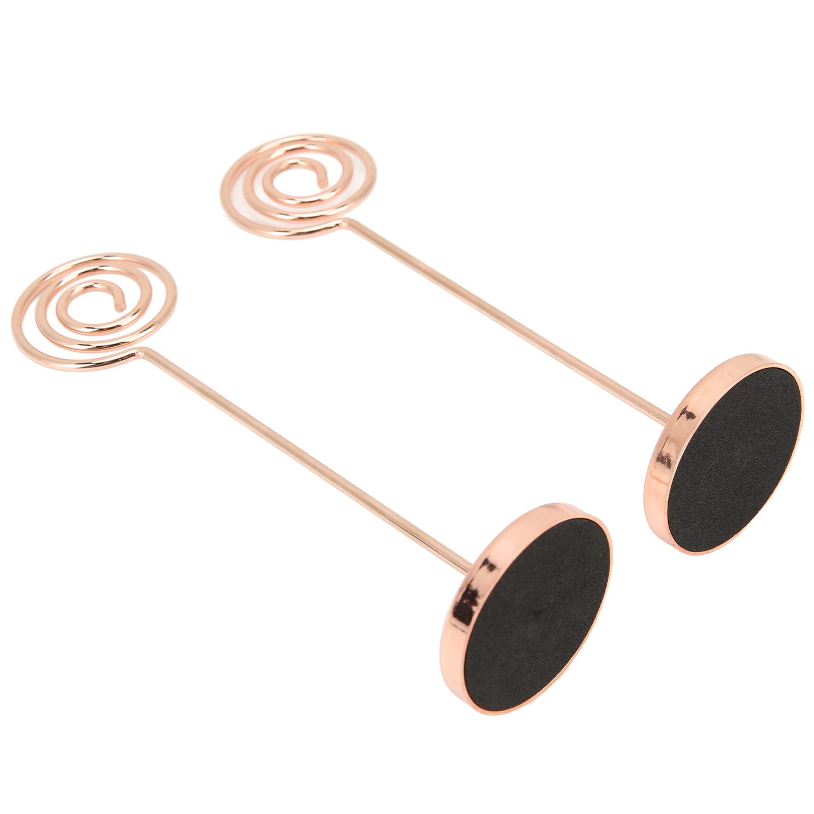 Uchwyty na numery stolików, Table Number Holder Semicircle Base Electroplating Gold Rose 2 Pcs Wedding Office(Rose Gold)