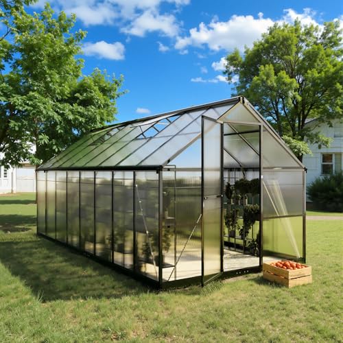 8x16 FT Greenhouse, Polycarbonate Green House with...