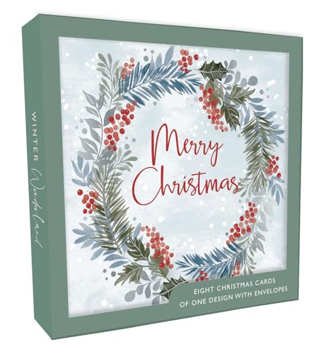 Box Of 6 Snow Globe With Deer Luxury Hand-Finished Christmas Cards - View #4