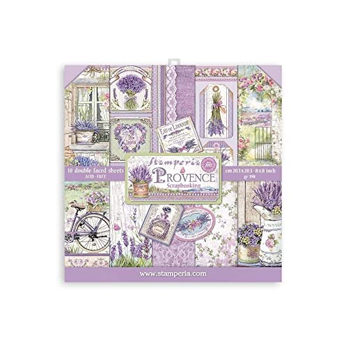 STAMPERIA INTER, KFT Paper PAD 8X8 10PK, Provence, 10 Designs/1 Each