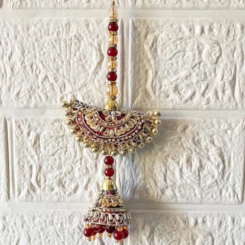 Image of Adikala Craft Store Handmade Ethnic Latkan Tassel Set of 2 for Saree Pallu, Blouse, Suits, Dupatta, Lehenga Decor | Ethnic Saree Pallu, Blouse, Suit, Dupatta & Lehenga Decoration (Maroon Pearl)