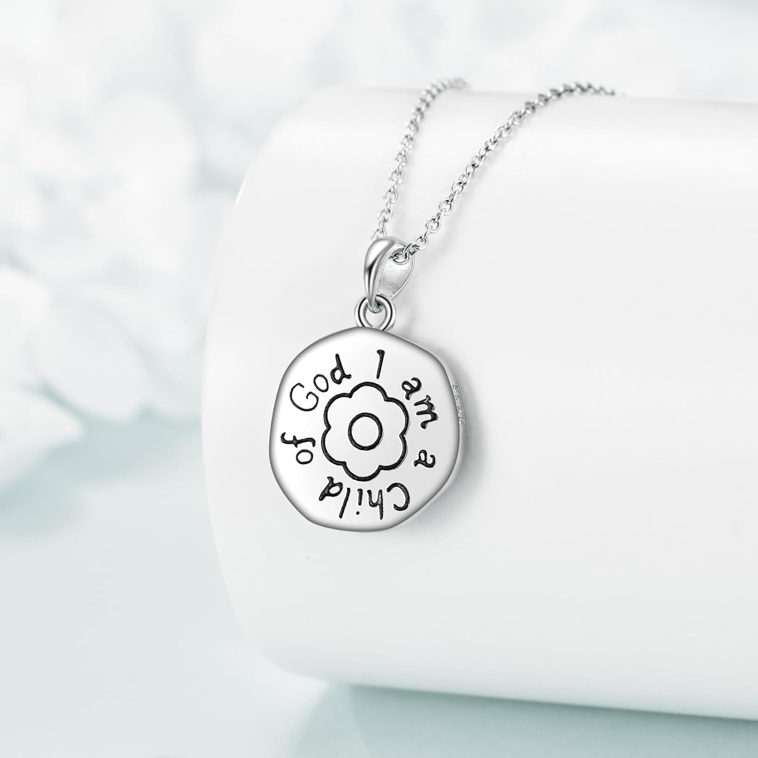 Cross Necklace Sterling Silver Baptism Pendant Religious Jewelry Gifts for Women Christian - Image 3