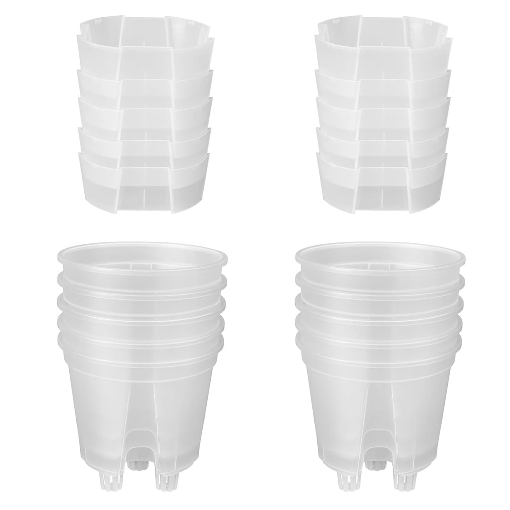 Pots de Jardin en Plastique Transparent de 6 Pouces, JardinièRes à Arrosage Automatique, Paquet de 10 Pots de Plantes de PéPinièRe en Plastique avec RéServoir Profond