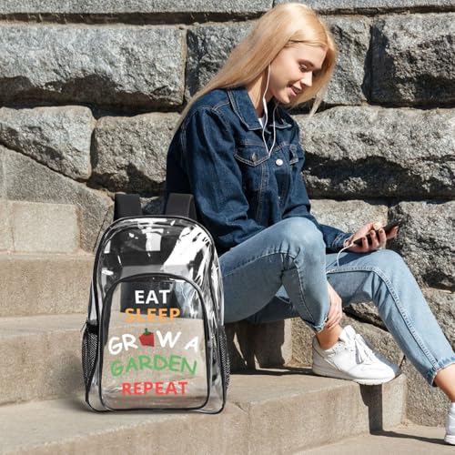 Eat Sleep Grow A Garden Repeat Bags Novelty Transparent Backpack And Lunch Bag And Pencil Case (3 Piece) 6