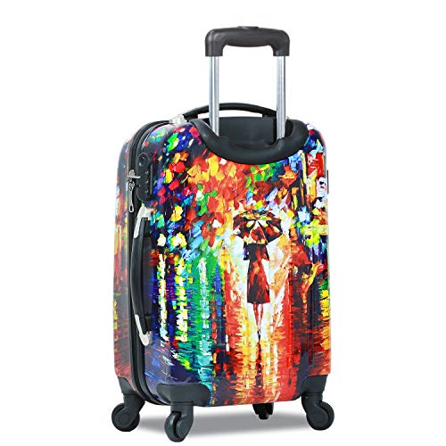 World Traveler Paris Nights Hardside 2-Piece Carry-On Spinner Luggage Set, Multicolor #TOP7