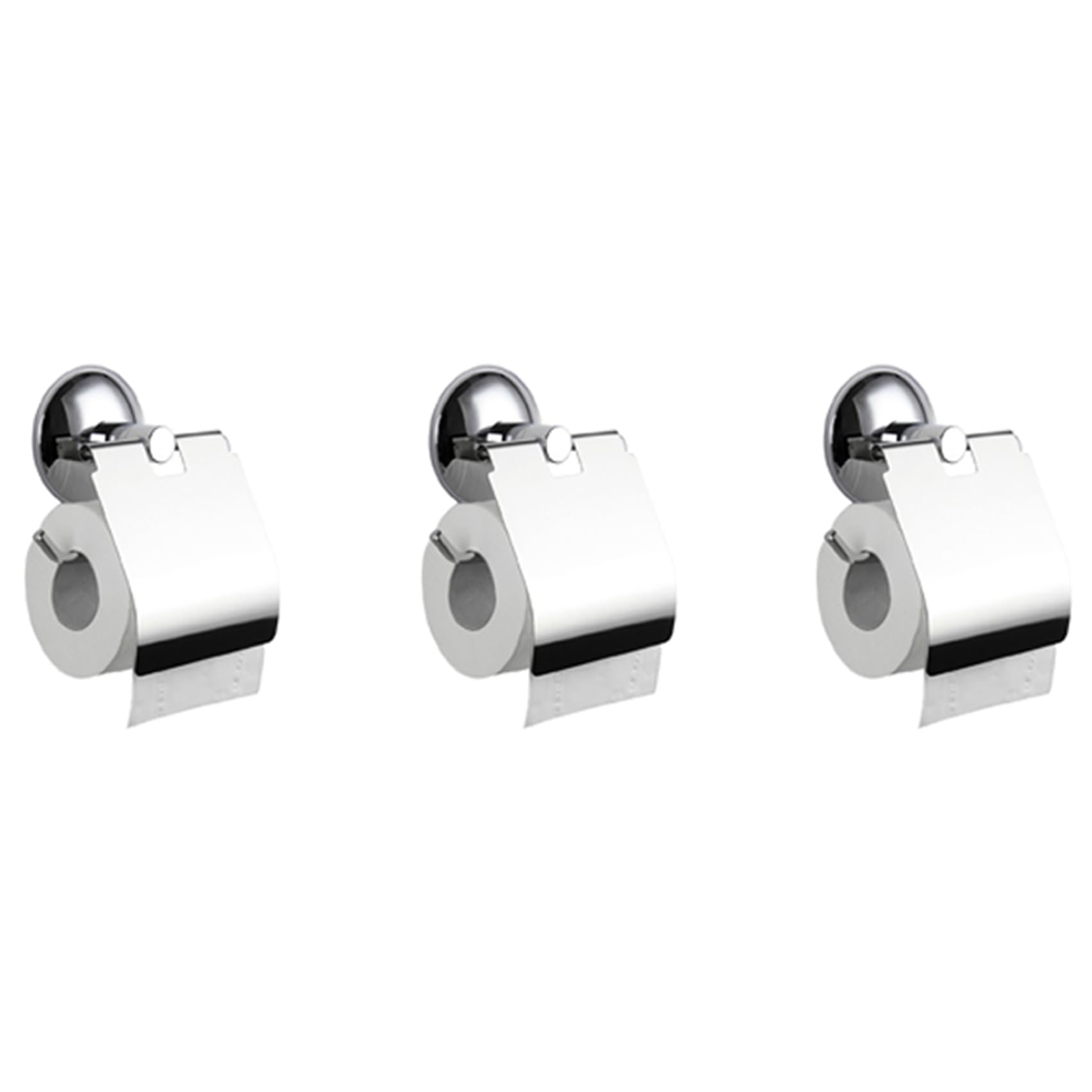 Hndhbfgrt 3X Stainless Steel Toilet Paper Holder Heavy Duty Suction Wall Mount Toilet Tissue Paper Holder