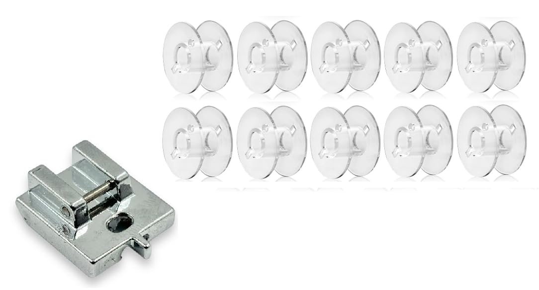 Zenith 1pc Twin Needle & 5 Groove Pressure Foot for All Domestic Automatic Sewing Machine Like Usha janome Singer, Embroidery Machines. White Steel (5 Groove + 1 Twin Needle) — Amazon image 11