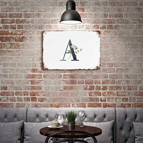Panneau de jardin lettre A initiale verte monogramme floral