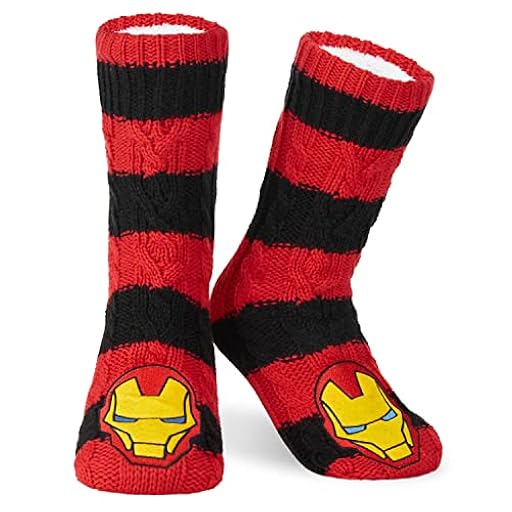 Marvel Calcetines Antideslizantes Hombre y Adolescentes, Calcetines Pantuflas con Forro Sherpa, 38-44 EU, Regalos Hombre (Rojo/Negro) | Ya disponible en tu tienda friki favorita! En mundofriki.es!