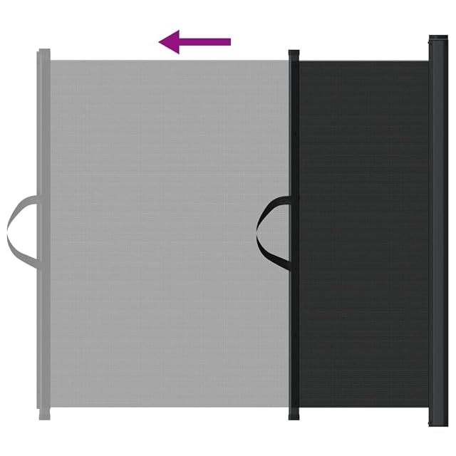 Foto 4 de 8 de vidaXL Puerta retráctil para Mascotas Negra 102,5x125 cm