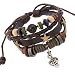 Bluegrass Charm Music Notation Pendant Multistrand Leather Colorful Beads Bracelet