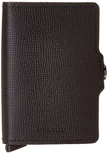 Secrid - Secrid Twin Black Leather Wallet (Black Crisple) #TOP4