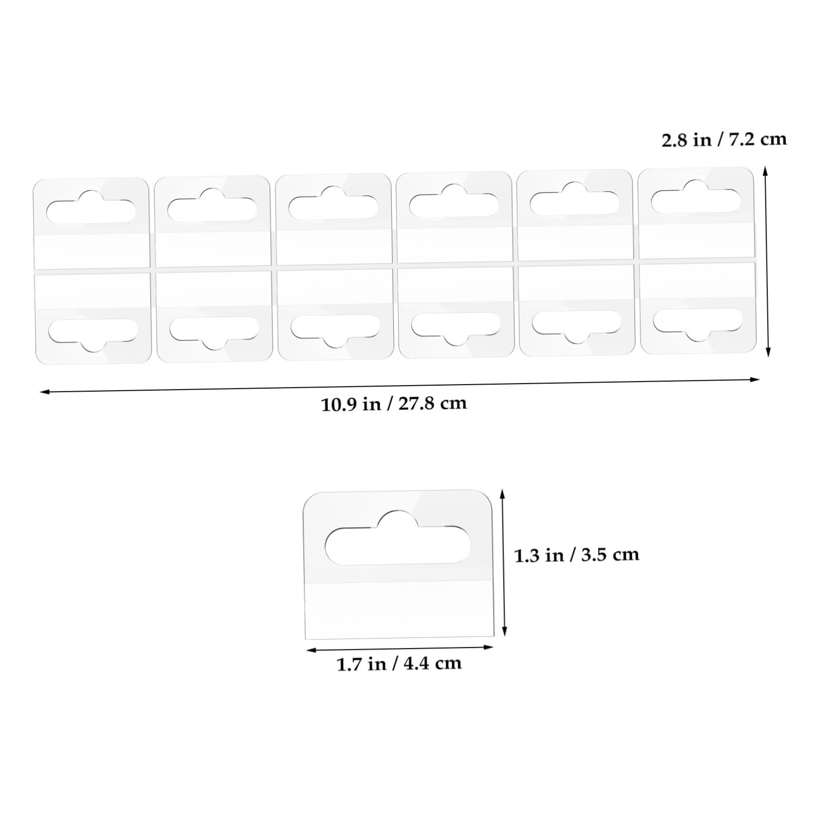 AUTSUPPL Retail Display Hang Tags 100pcs Adhesive Hang Tabs Sticky Tabs Plastic Slot Hole for Store Shelving