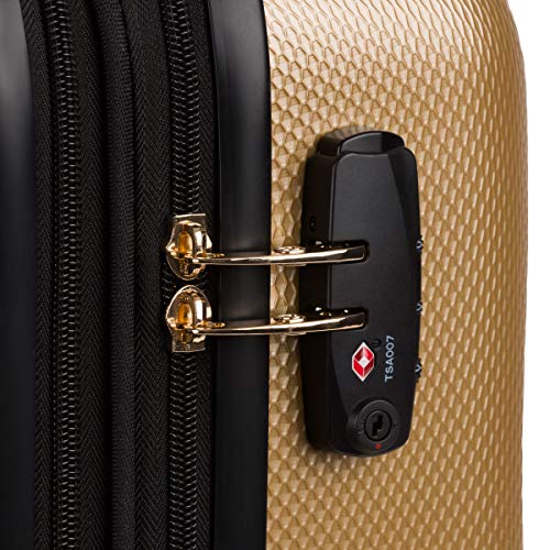 Image of SwissGear 7272 Energie Expandable Hardside Luggage with Spinner Wheels and TSA Lock, Gold, 3-Piece Set (19 /24 /27)